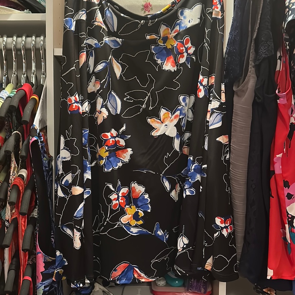 Renee C Corrie Floral Knit Skirt size XL